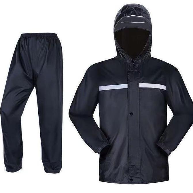 (Cod) Jas Hujan Split Jas Hujan Tahan Air Kain Oxford Jas Hujan Tahan Cuaca Set Jas Hujan Premium