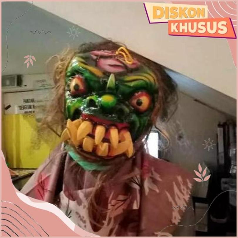 FLASH SALE [BISA COD] TOPENG GEDRUK ANAK-ANAK KARAKTER BUTO IJO BAHAN MIKA RAMBUT PANJANG