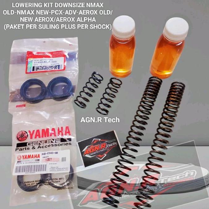 LOWERING KIT DOWNSIZE NMAX OLD-NMAX NEW-PCX-ADV-AEROX OLD/NEW AEROX/AEROX ALPHA (PAKET PER SULING PL