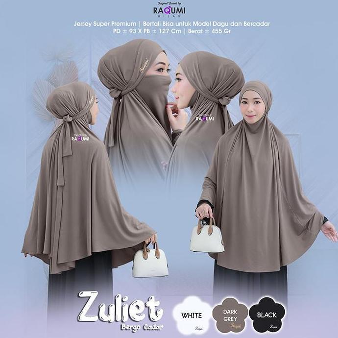 jilbab bergo madinah cadar jersey premium ori raqumi