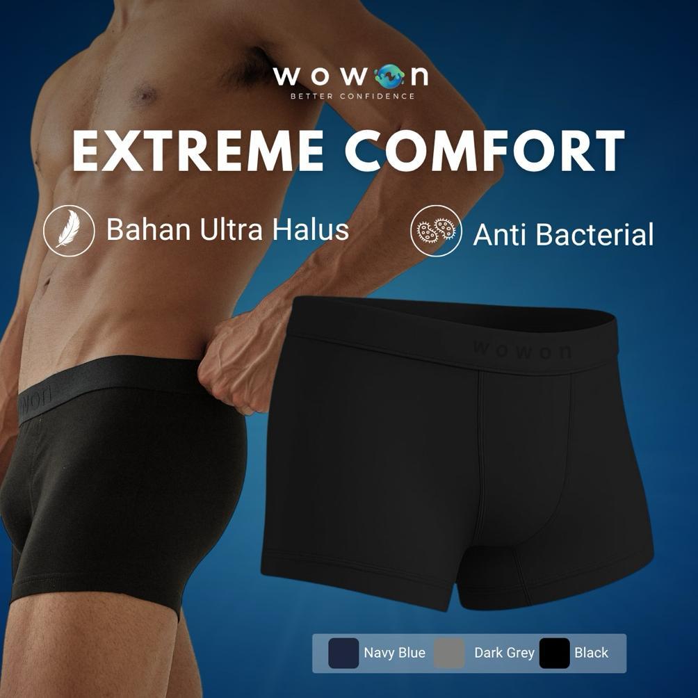 Wowon Men Boxer - Celana Dalam Pria - 3 PCS - Extreme Comfort