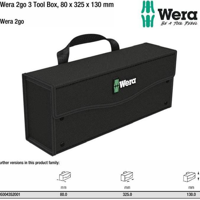Wera 05004352001 - Tas Perkakas Wera 2Go 3 Tool Box, 80 X 325 X 130 Mm Wera Tools
