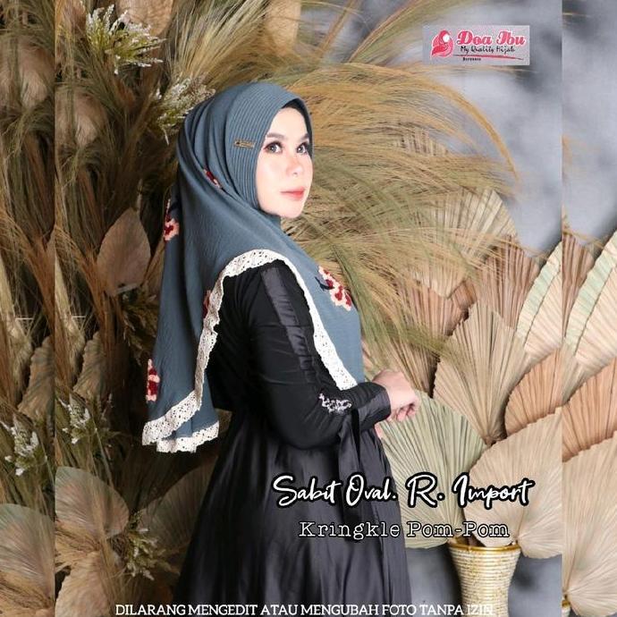 0640 Jilbab Doa Ibu 3D Pompom Crinkle Ped sabit Busa/Hijab Doi Kringkle ori by bunyamin