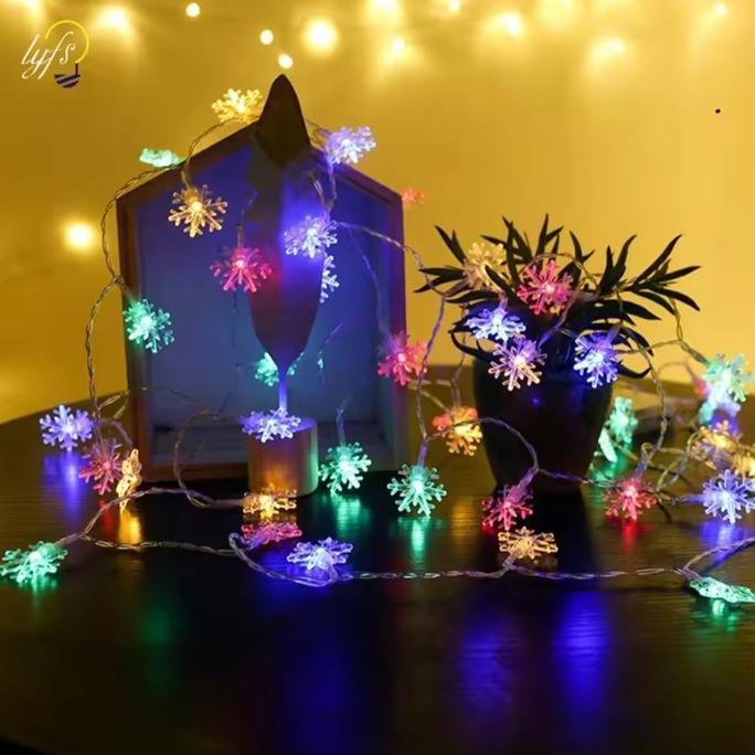 Promo 6782 Lampu Tumblr LED Snowflake Battery / Lampu LED  pohon natal 3 Meter COD