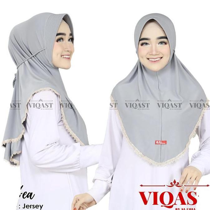 Jilbab Bergo Pet GEA Tali Kepang List Renda Jersey Premium Viqast Panjang Muslim Kerudung Syari