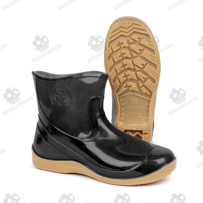 Sepatu Boot Pendek SUNTER RELAX Hitam Merah Penthel Biru Scotlite Orange Boots Ankle Karet Lokal Rin