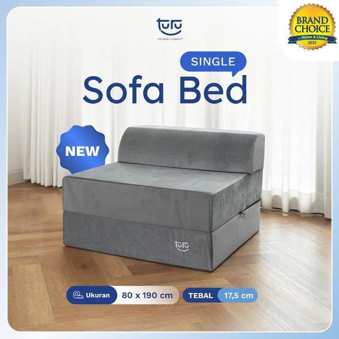 Terbaru Turu Sofa Bed 2In1 Uk. 120X190 Turu Minimalis Grey / Trifold Kasur Sofa