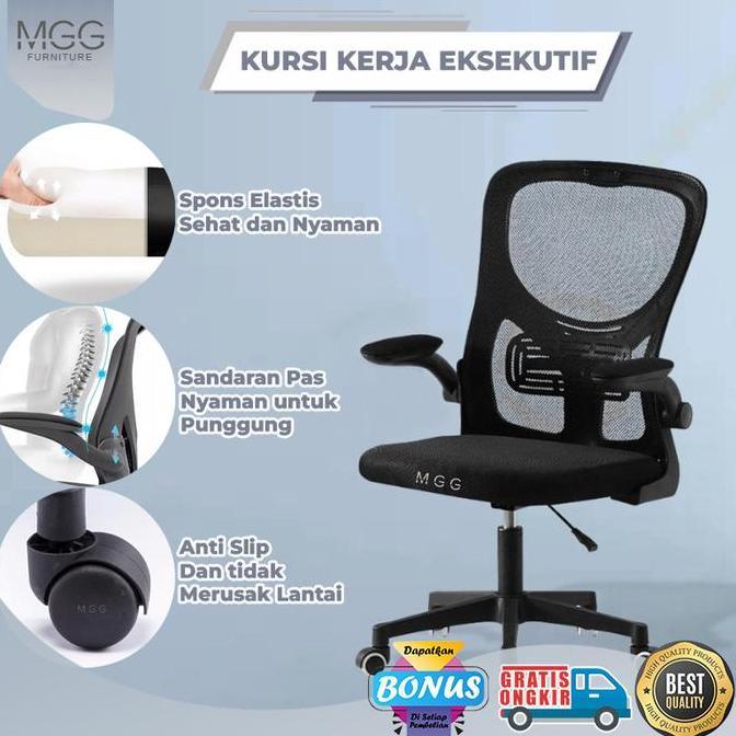 Terlaris Mgg-Furniture Kursi Kantor Sandaran Rendah Kursi Belajar Kursi Kerja Jaring Lumbar Support 