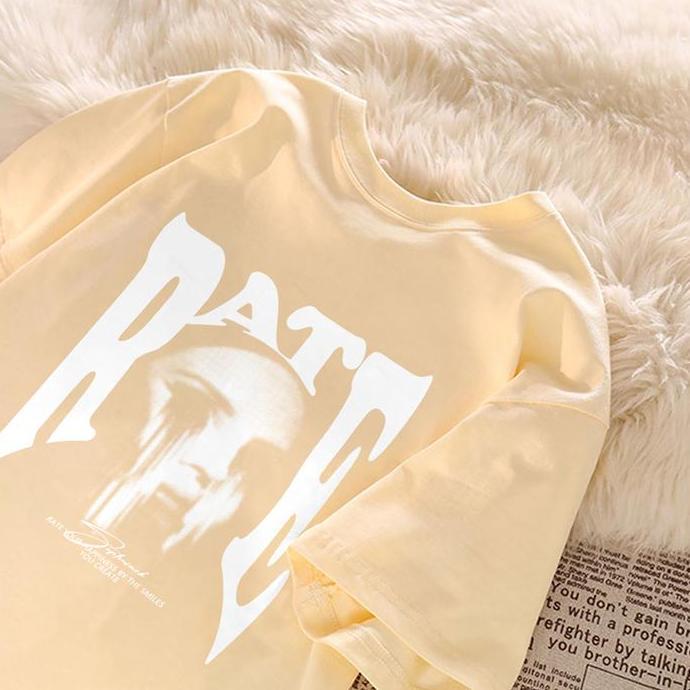 DY114 >> seoulprint S601 Biru Hitam Washed Kaos American Street Prints Oversize Pria Model Regular U