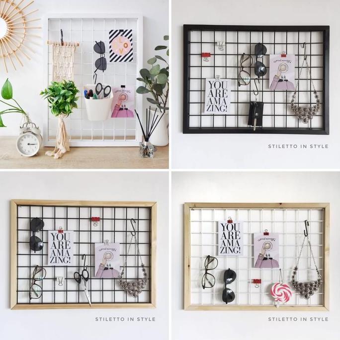 Wiremesh (Mesh board/Gantungan memo/Papan tempel/Board/Hiasan dinding)