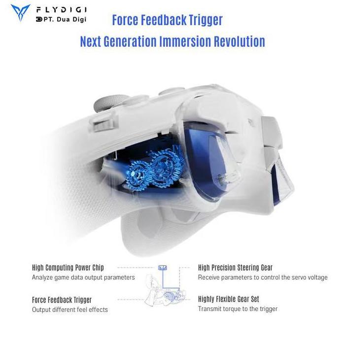 FLYDIGI Apex 5 Wireless PC Controller Adaptive Trigger Forceflex Joystick 2.0 Force Feedback Trigger