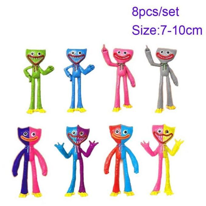mainan action figure monster huggy wuggy poppy set miniatur topper kue