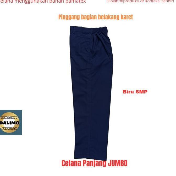 Celana panjang jumbo/big size pinggang karet celana abu SMA jumbo/big size celana SMP jumbo /big siz