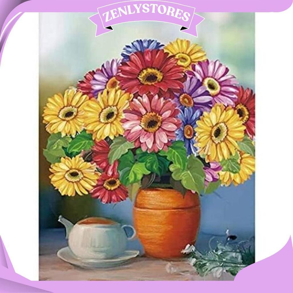 Cross Stitch Bunga Pola Kain Kristik Bunga Set, Kristik Modern Paket, Kristik Orchid Paket, Cross St