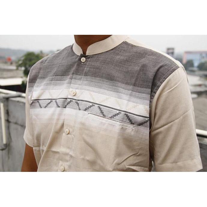 Baju Koko Pria Baverre Lengan Pendek Motif Bordir 13 Baju Muslim Pria Terlaris