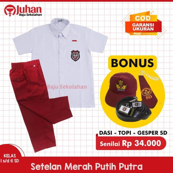 SETELAN SERAGAM SEKOLAH SD MERAH PUTIH SERAGAM SD PUTRA BAJU SEKOLAH