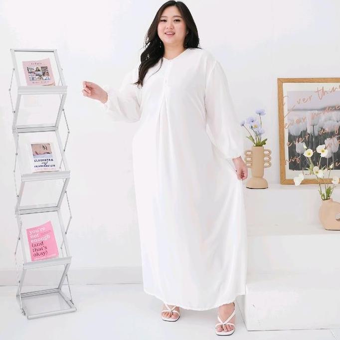 gamis ceruty polos jumbo Ld128 Ld140 Terlaris