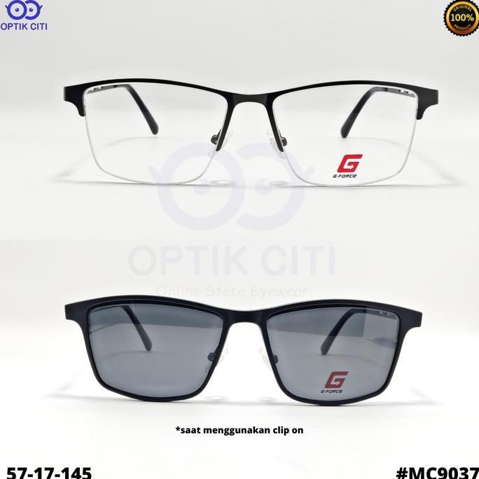 Frame Kacamata Pria Size Lebar Clip On G Force 9037 Besar Original Terlaris
