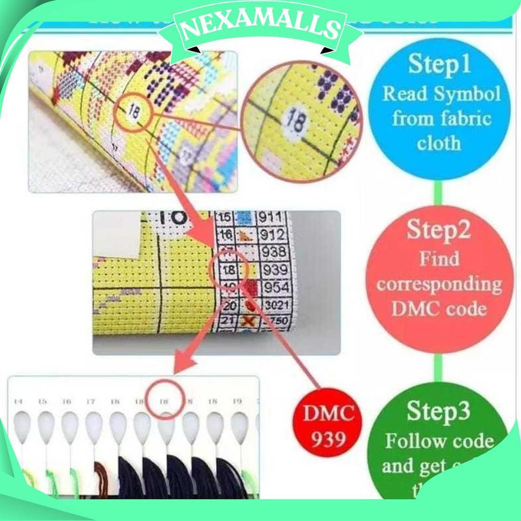 Cross Stitch Pattern Kristik Modern Paket Kristik Orchid Cross Stitch Custom Ukuran Besar 40X50Cm Dp