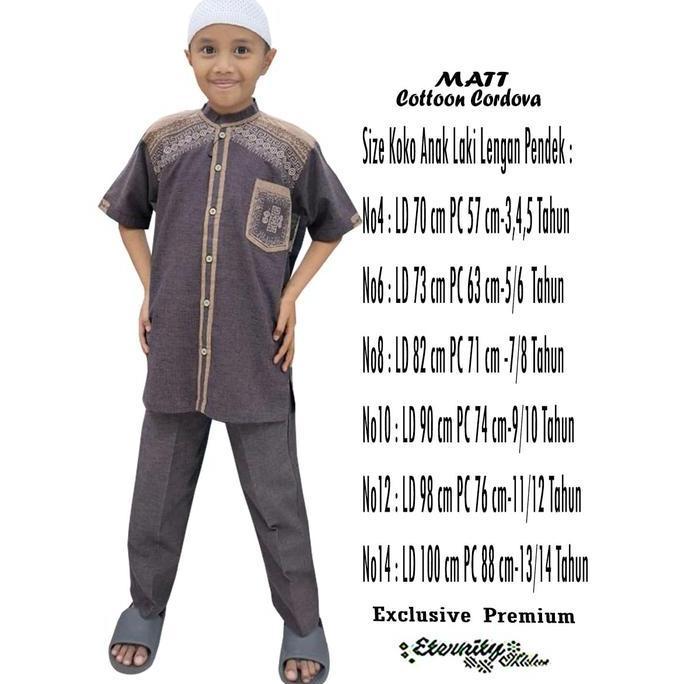 Setelan Celana koko anak laki-laki Model full kancing model terbaru koko eternity bahan katun Cordov