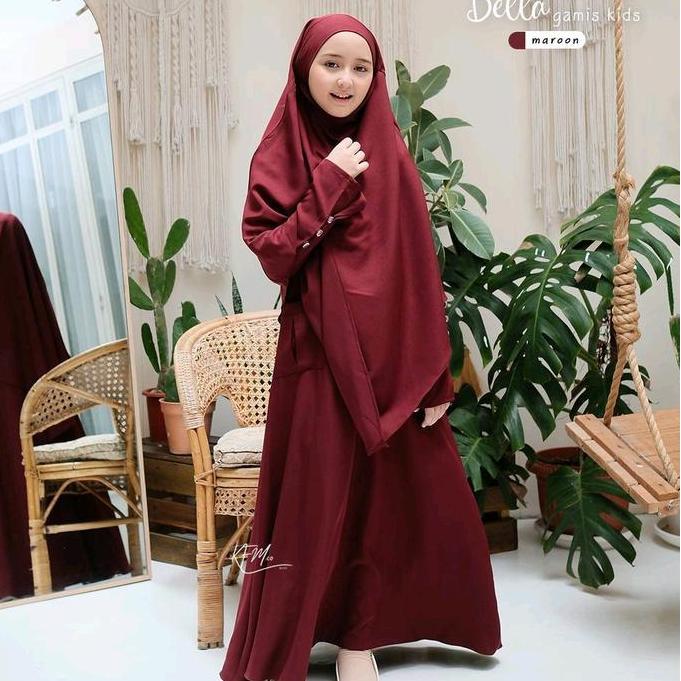 Bella gamis set khimar kids by KFM | gamis anak set bergo syar'i cadar Cantik Terlaris