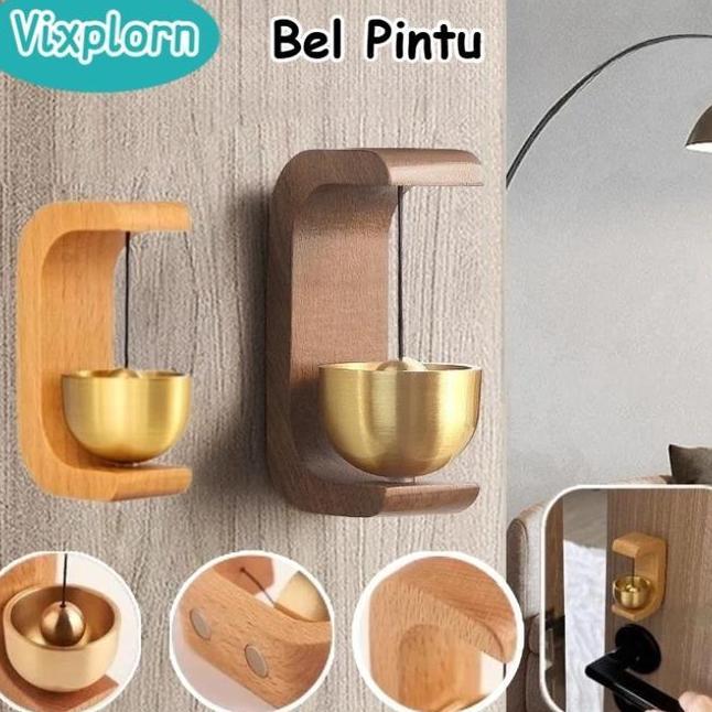 Vixplorn Bel Pintu Lonceng Kayu Bel Lonceng Pintu Kuningan Doorbell Lonceng Kayu Magnet Bel Pintu Ke