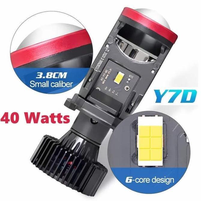 CIONALL_SHOP - LAMPU LED Y7D PROJIE H4 MINI PROJECTOR LENS HEADLAMP MOTOR & MOBILTLAMPU LED Y7D PROJ