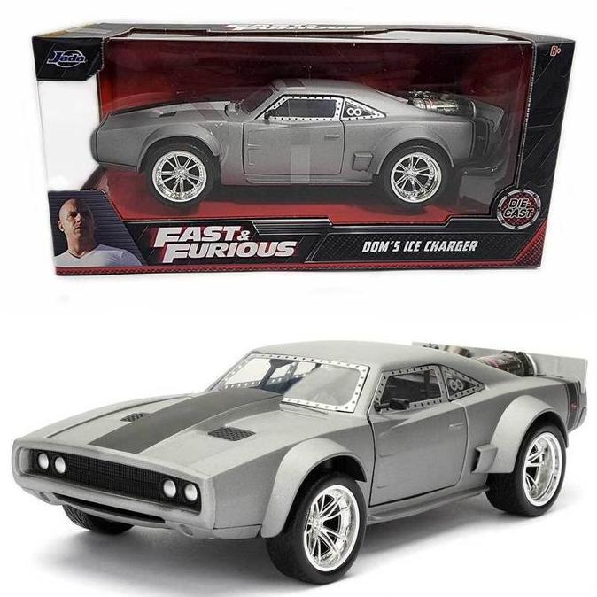 JADA Fast & Furious 1:24 Diecast Alloy Car Dom's Plymouth Chevy IMPALA GTR Miniature Koleksi Mainan 