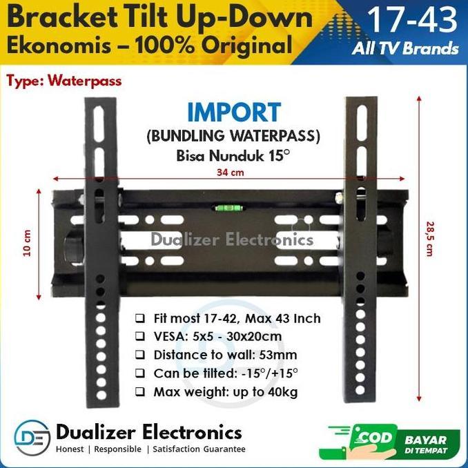 DE87 - Bracket TV LED LCD 43 42 40 32 24 22 Inch Sharp Coocaa Changhong Polytron dll | IMPORT - Adju