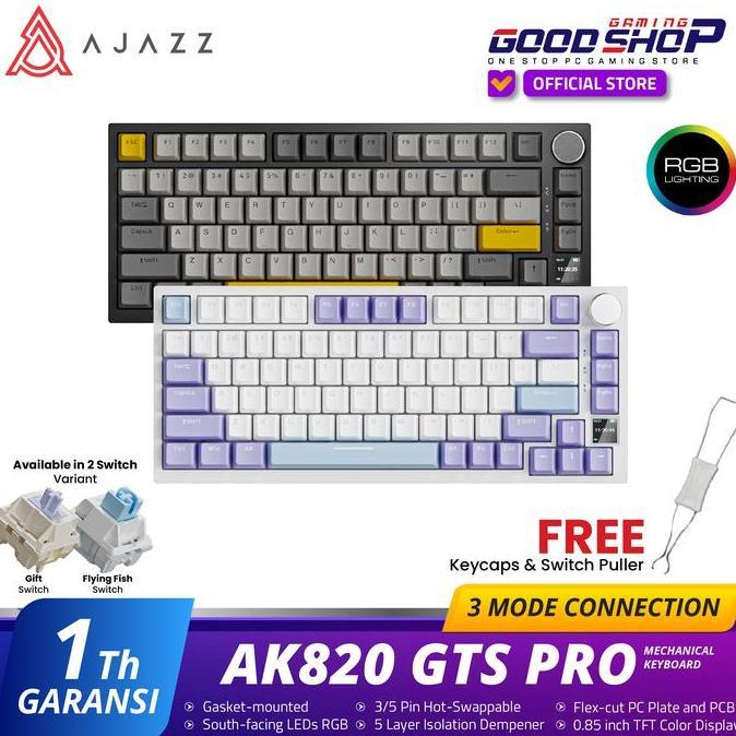 Ajazz Ak820 Gts Pro 75% Tri-Mode Connection - Mechanical Keyboard