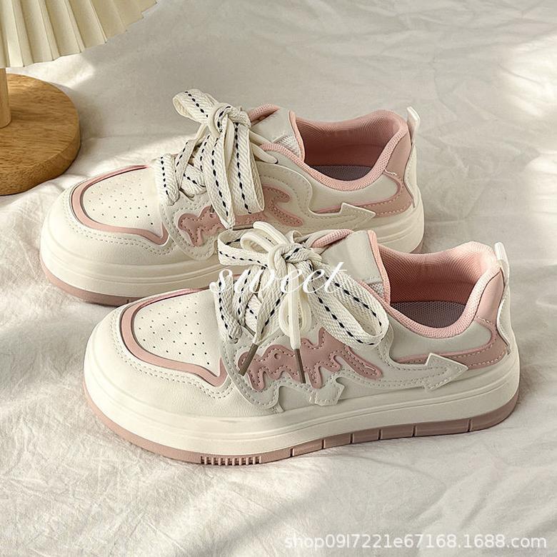 SCS  SC074 Sepatu Wanita Sneaker Rendah Bahan Pu Luar Negeri Import Sepatu Olahraga Korea DD1022 Sep