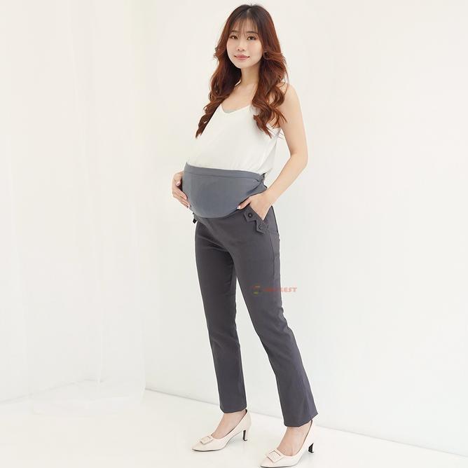 Maternity Pants Celana Hamil Kerja Celana Ibu Hamil Bahan Stretch Tebal Bumil Katun