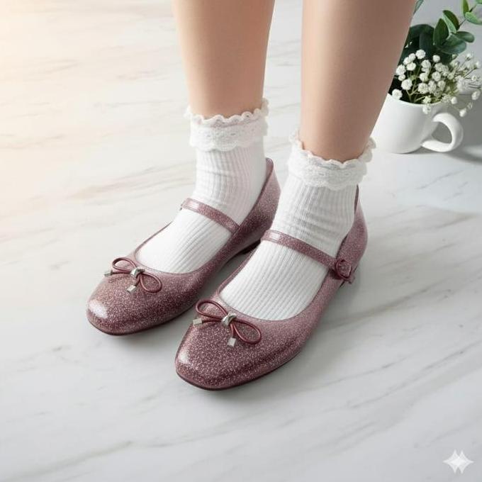 Porto Milly - Earthly Allure Sepatu Slip On Wanita Elegan Cantik Dengan Warna Glitter Blink Blink Ke