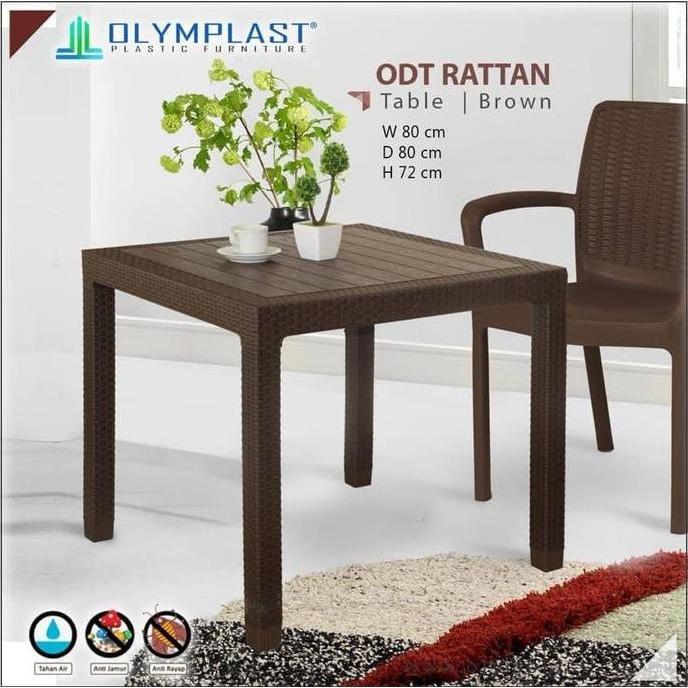 Meja Makan Plastik Olymplast ODT Rattan