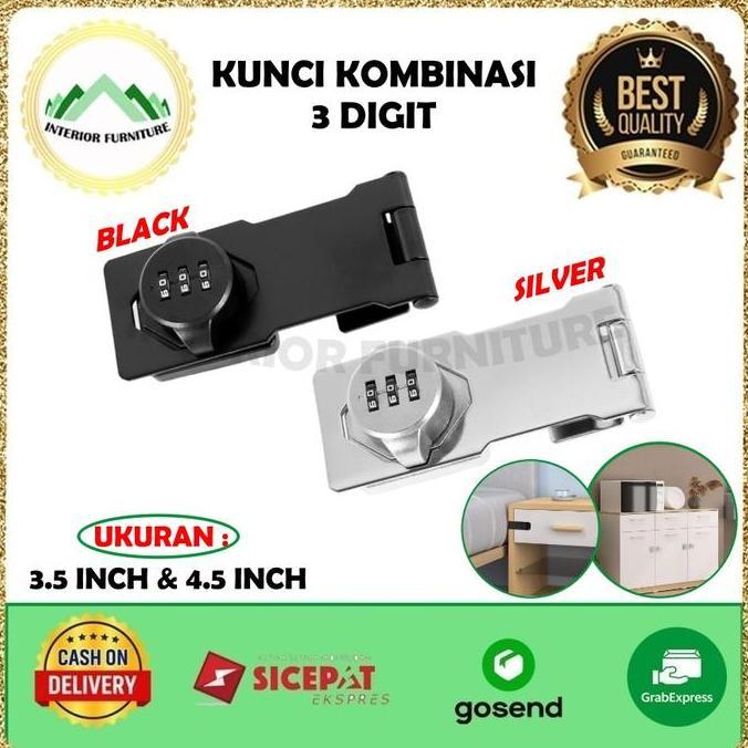 Kunci Gembok Anti Theft Kunci Kombinasi 3Digit Kunci Loker Password