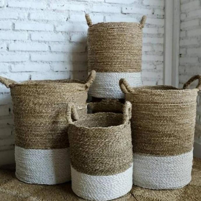 Size L Keranjang anyam Kode F/ Keranjang Laundry/ Keranjang anyam