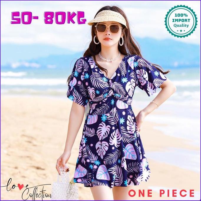 DS27 - Baju Renang Wanita One Piece Nuansa Bali Kualitas Premium Baju Pantai Dress Import Swimsuit S