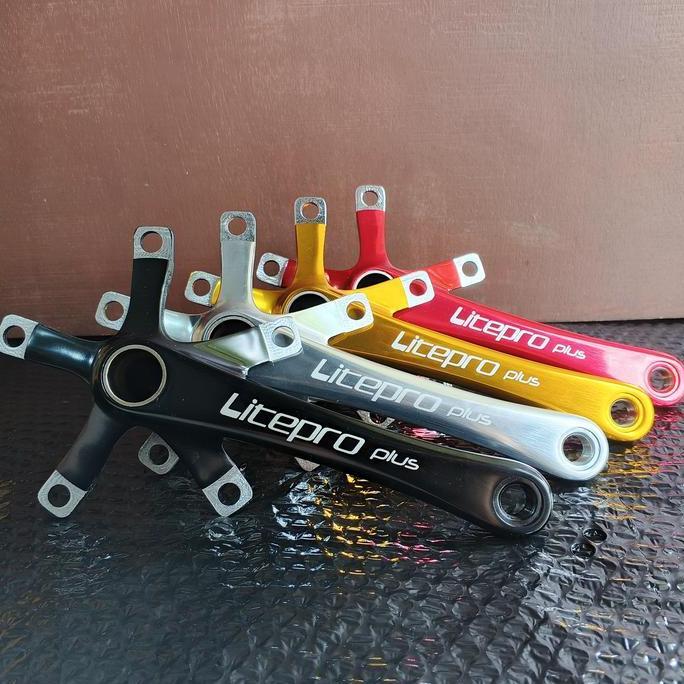 Promo crankset LITEPRO PLUS emboss crankarm crank arm set BB HT2 54T 56T BB hollowtech gold silver b