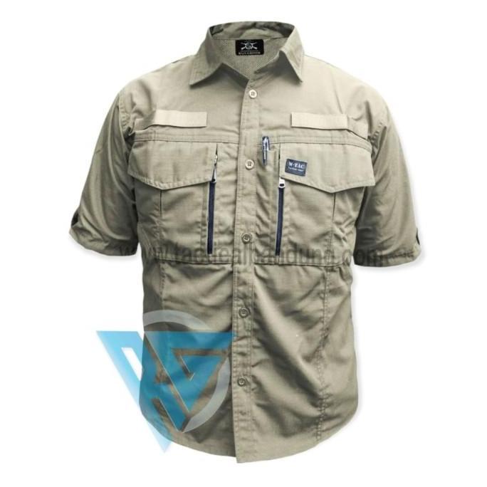 Terlaris Kemeja Tactical W tac Lengan Pendek Casual Outdoor Putih Cod