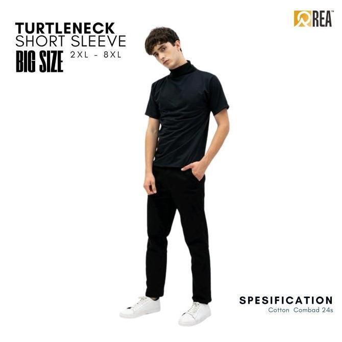 XXL-8XL Kaos Over Size TurtleNeck Pria size JumboBig Lengan Pendek