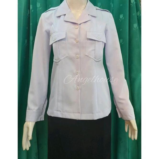 Premium Seragam Dinas Baju Pdh Putih Pppk / Asn P3K/ Asn / Pns /Guru/Dinkes Putih Wanita