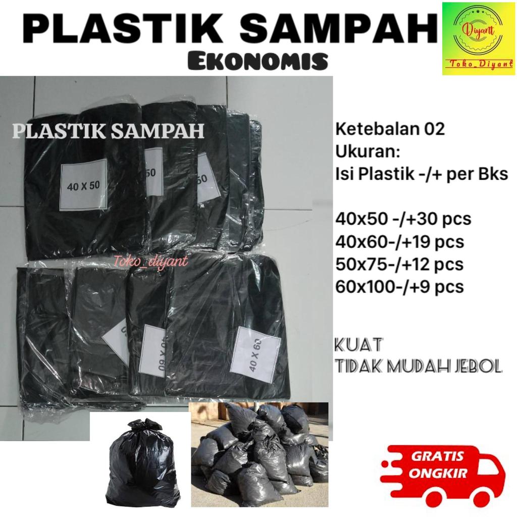 KANTONG PLASTIK SAMPAH 40X60-40X50-50x75-60x100 HITAM KUAT / KANTONG PLASTIK SAMPAH