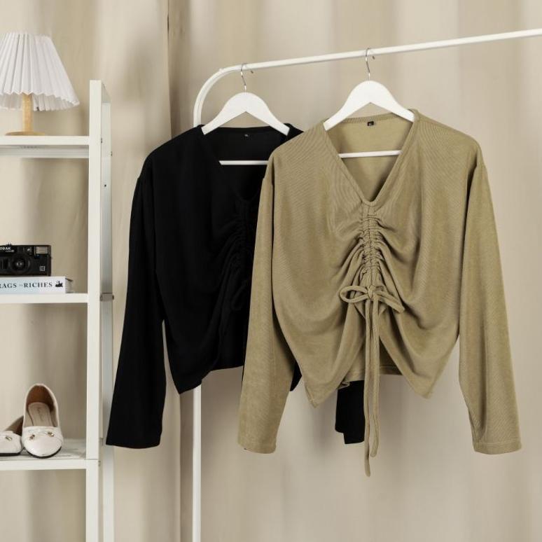 Joloartoshop - Clara Crop Shirt/ Baju Crop Jumbo/ Crop Jumbo/ Baju Crop Big Size/ Atasan Crop Jumbo/