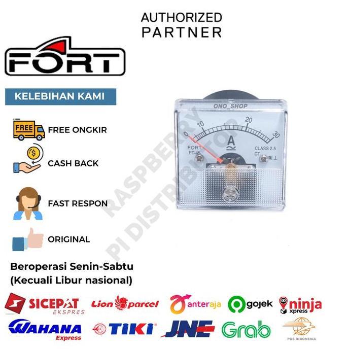 ANALOG AMPER METER 30A AC DC SIZE 65x65 FORT FT-65A