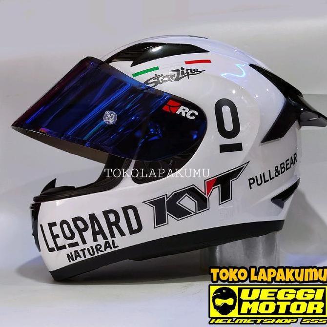 Kyt R10 Modif Leopard Paket Ganteng / Helm Full Face Berkendara Motor
