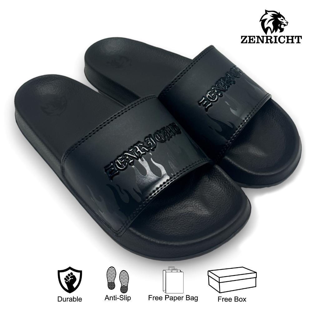 Zenricht - Sendal Slop Pria Zfull Black - Hitam