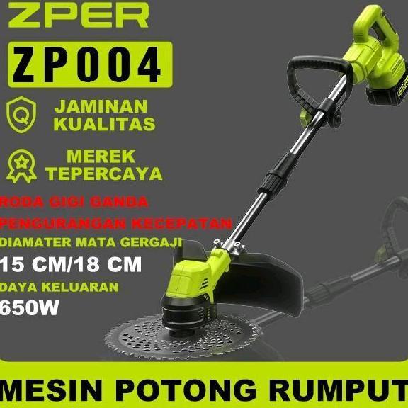 Zper Mesin Potong Rumput Pemotong Rumput Listrik Pemangkas Rumput Dengan Baterai Li-Ion Zp003 Alat P