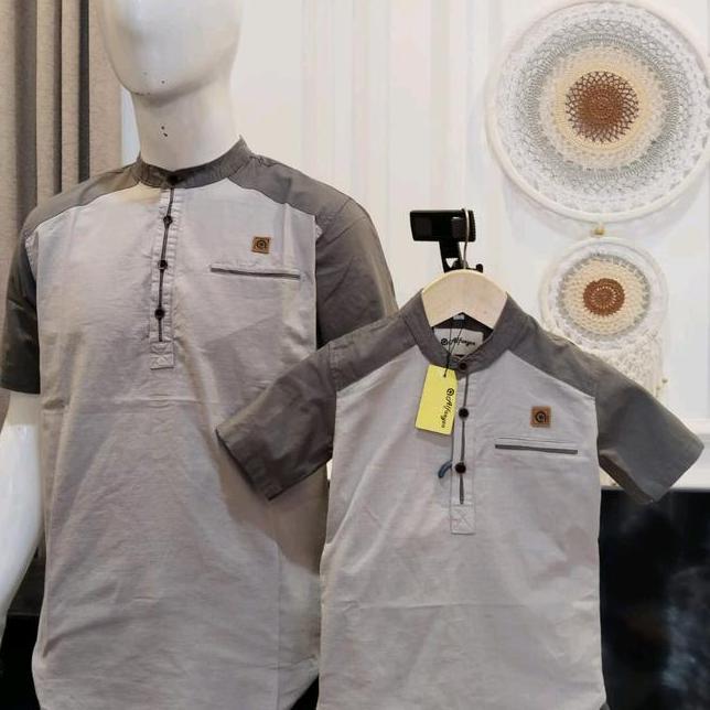 Kurta Kombinasi Couple Ayah Dan Anak