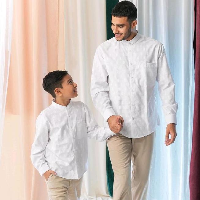 Casella Baju Koko Pria Lengan Panjang Koko Couple Ayahanak Nizar Edition