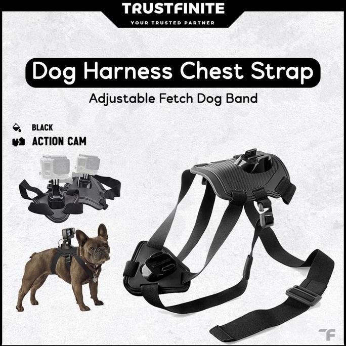 Adjustable Fetch Dog Band / Dog Harness Chest Strap Mount Action Cam GoPro DJI Insta360 Yi Akaso